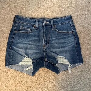 Women’s Dark Blue Old Navy Denim Distressed Jean Shorts Size 2